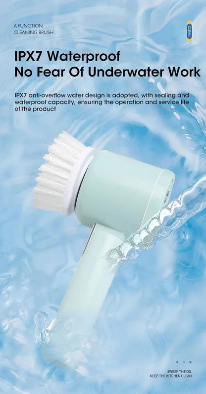 Electric Spin Scrubber, Bathroom Cordless Cleaning Brush Power Scrubber with 5 Replaceable Brush Heads, Electric Cleaning Brush Stone's Store