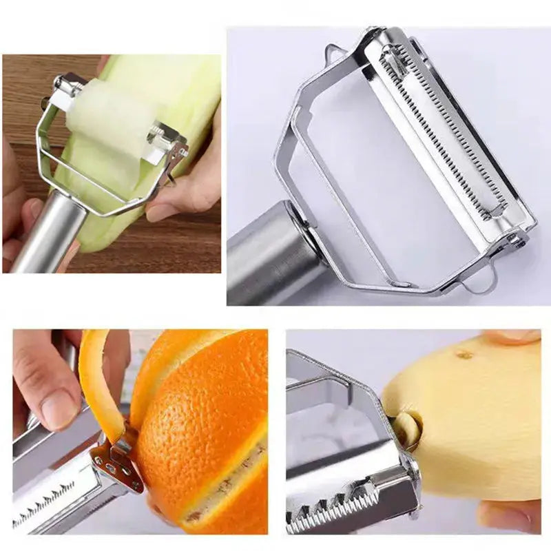 Kitchen Vegetable Peeler Stainless Steel Melon Planer Double-Head Peeler Fruit And Vegetable Peeler Tianyi Home Flagship Store