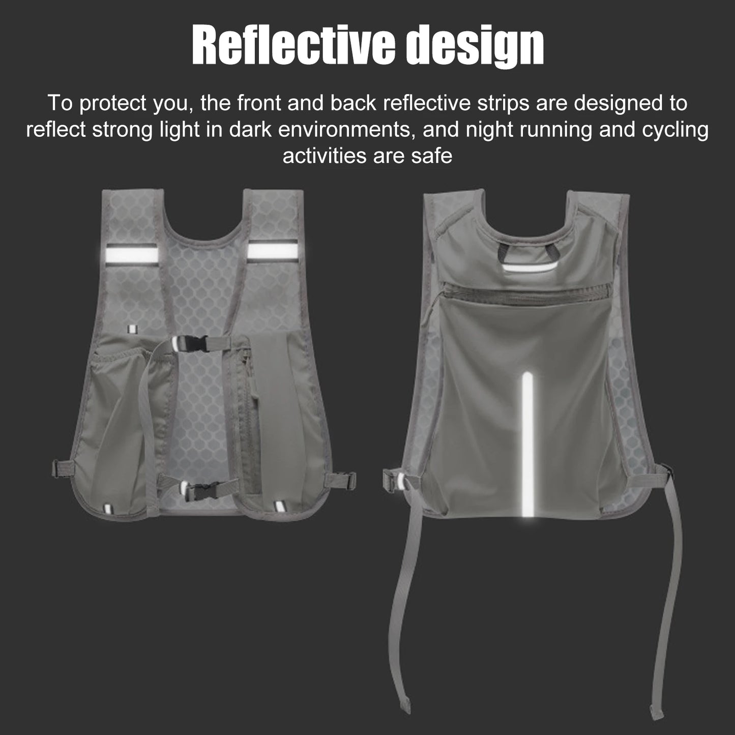 Running Water Bottle Storage Vest Lightweight  Running Vest Reflective Hydration Water Chest Pack With Phone Holder Cycling Vest