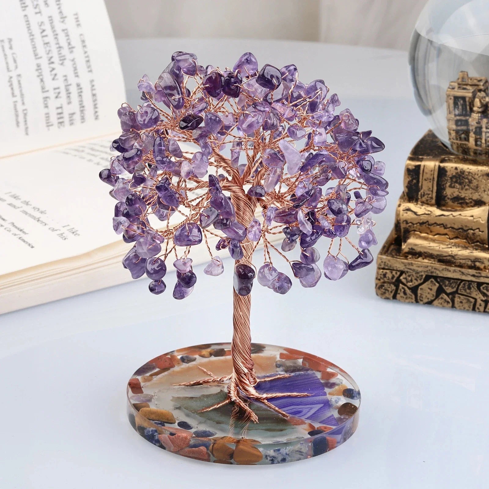 Royallure Crystal Money Tree – Amethyst Healing Gemstone Tree for Prosperity & Home Decor YunFeng Aeromodel Store