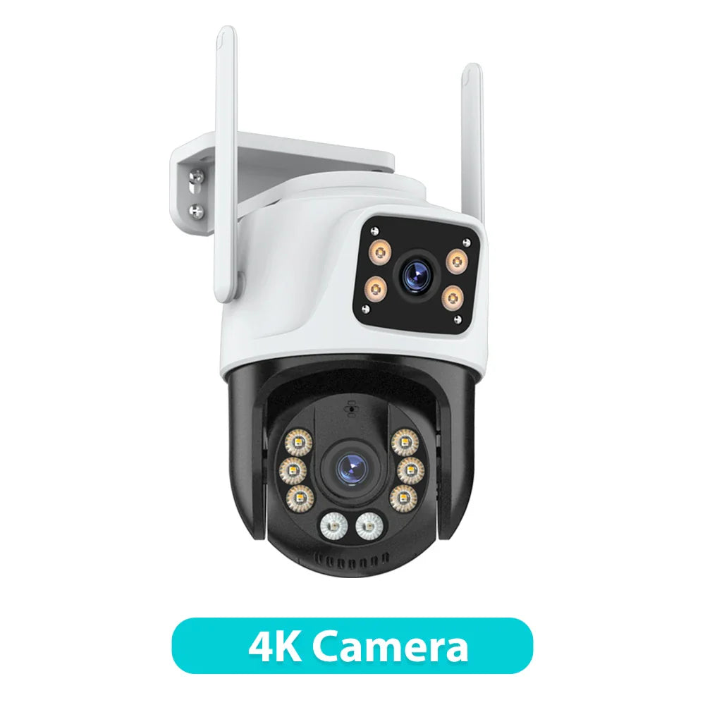 Three Lens PTZ IP Camera Outdoor 6K HD Three Screen WiFi Security Camera Auto Tracking 4K Dual Len Wirelss CCTV Camera iCsee Stone's Store