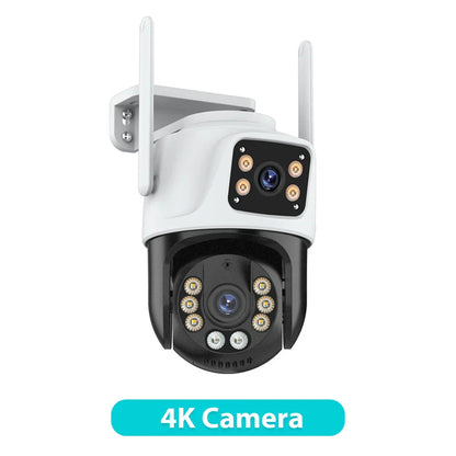 Three Lens PTZ IP Camera Outdoor 6K HD Three Screen WiFi Security Camera Auto Tracking 4K Dual Len Wirelss CCTV Camera iCsee Stone's Store
