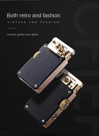 CHIEF New Metal Rocker Kerosene Lighter Creative Rocker Ignition Fashion Leather Lighter High-end Men's Gift Hello My Friend Boutique Store