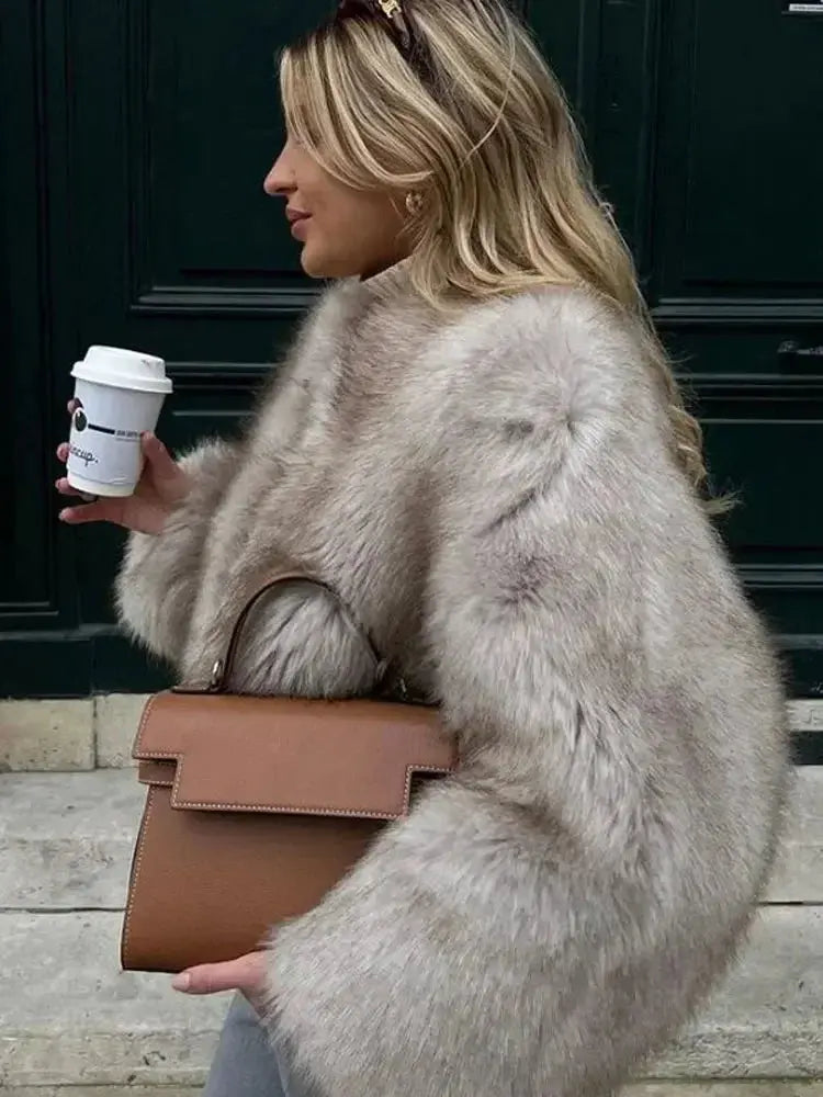 Fashion Fluffy Faux Fur Coat For Women Winter Elegant Loose Long AliExpress
