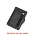 Carbon Fiber Rfid Blocking Men ID Credit Card Holders Wallet Leather