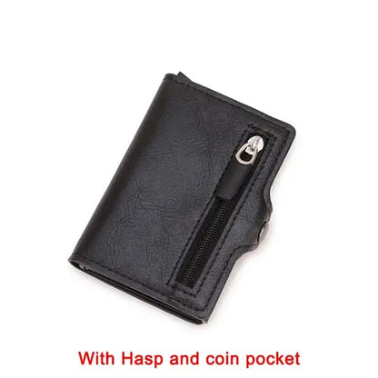 Carbon Fiber Rfid Blocking Men ID Credit Card Holders Wallet Leather