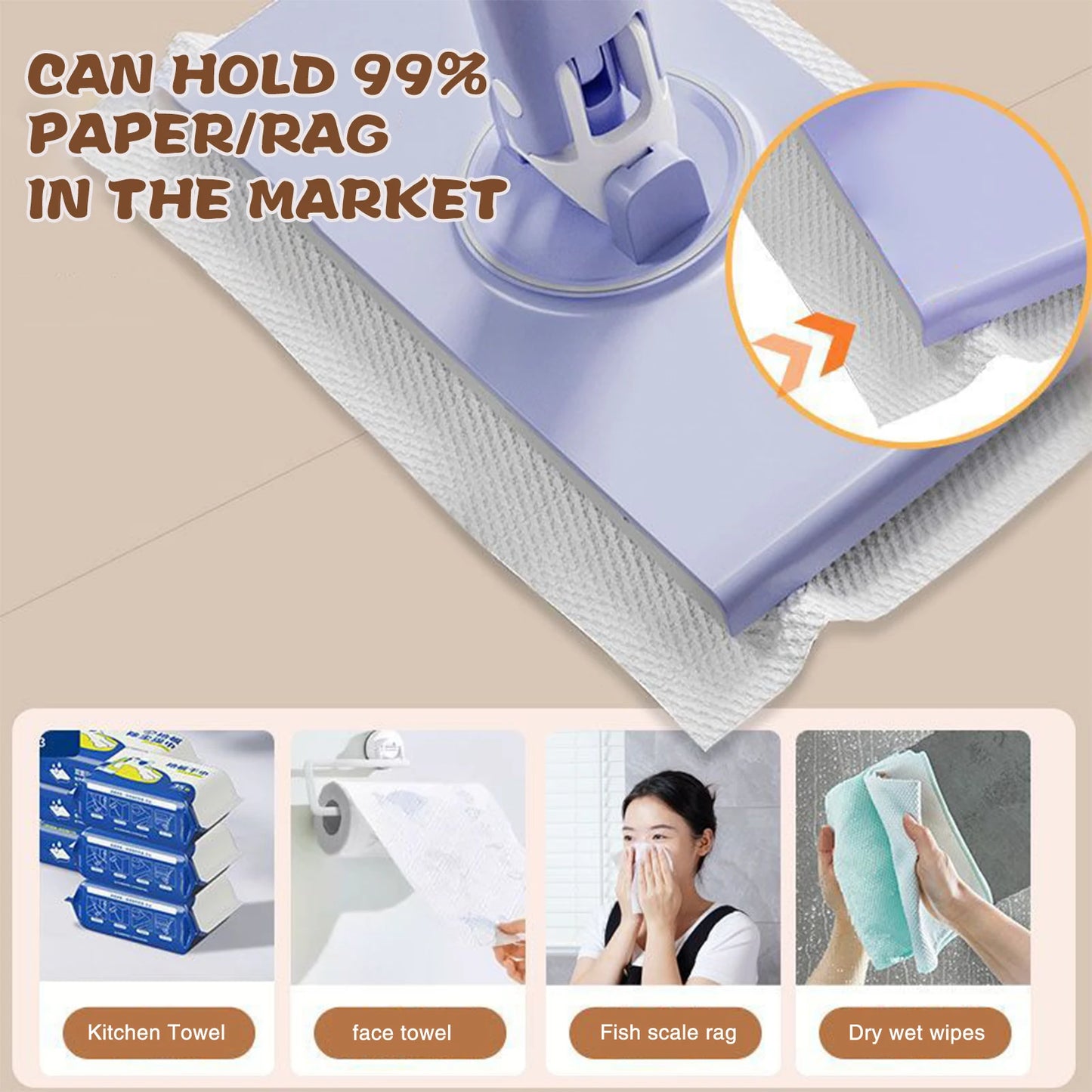 Quick Clean: Mini Mop with Swappable Cloths