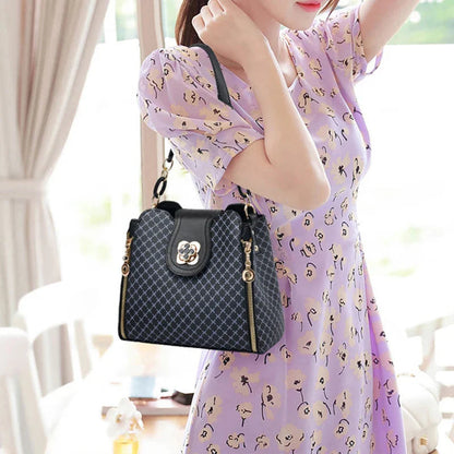 New Women Handbag Bag Luxury Design Bucket Shoulder Crossbody Bag Flip Check Print Large Capacity Single Shoulder Straddle Bag Yogodlns Outlet Store