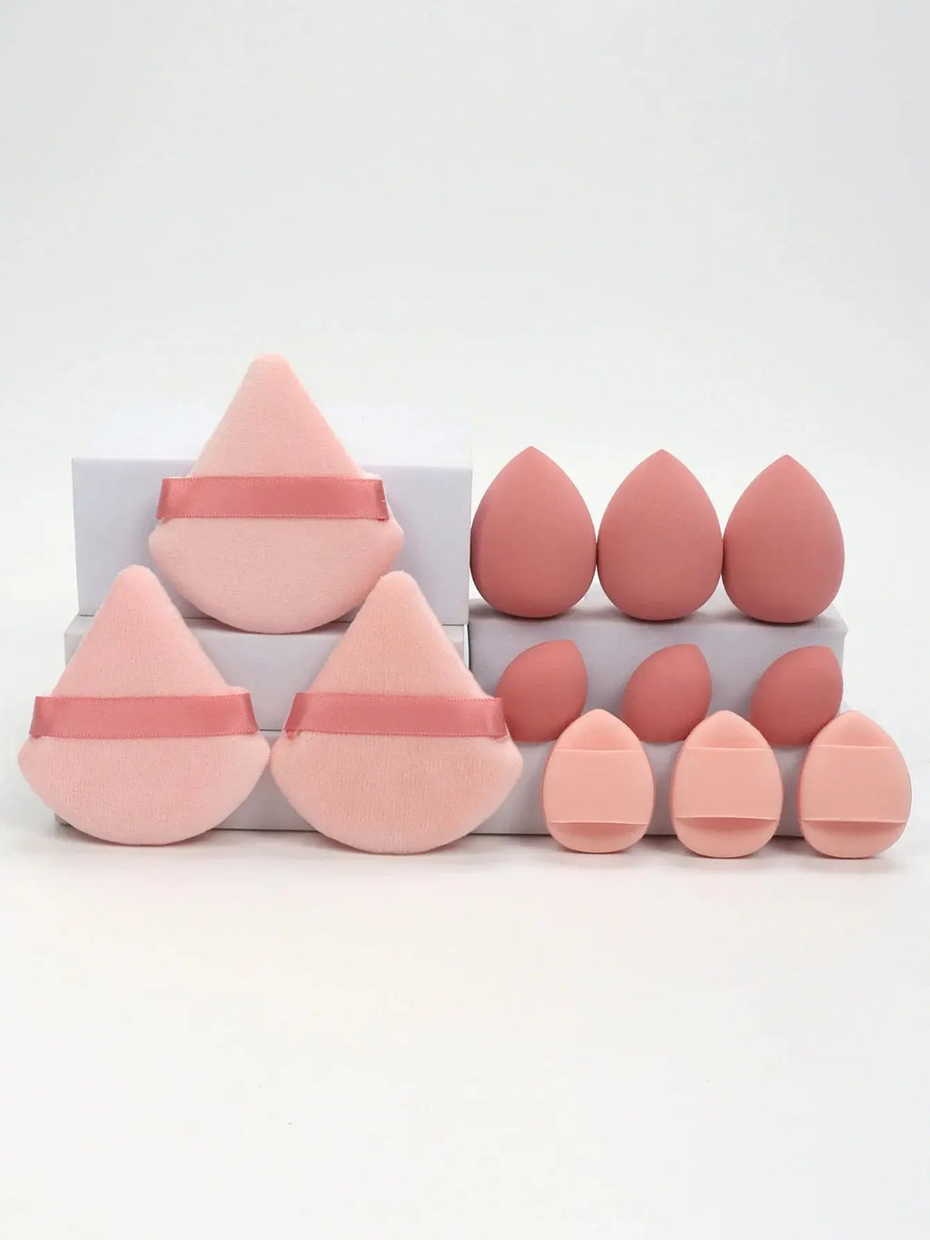 12-Piece All-Purpose Makeup Sponge Set, Made of 3 Loose Powder Puffs, 3 Mini Air Cushion Puffs, 3 Beauty Eggs and 3 Mini Beauty Shop Cherry Darling Store