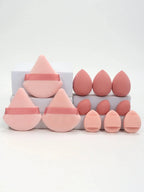 12-Piece All-Purpose Makeup Sponge Set, Made of 3 Loose Powder Puffs, 3 Mini Air Cushion Puffs, 3 Beauty Eggs and 3 Mini Beauty Shop Cherry Darling Store