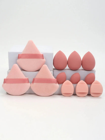 12-Piece All-Purpose Makeup Sponge Set, Made of 3 Loose Powder Puffs, 3 Mini Air Cushion Puffs, 3 Beauty Eggs and 3 Mini Beauty Shop Cherry Darling Store