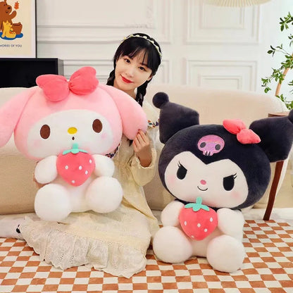 22/35cm Sanrio Strawberry Kuromi Pillow Plush Toy Girls Soft Stuffed Animal Toys Strawberry Melody Doll Gift Shop1103717545 Store
