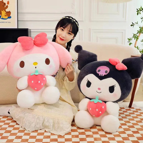 22/35cm Sanrio Strawberry Kuromi Pillow Plush Toy Girls Soft Stuffed Animal Toys Strawberry Melody Doll Gift Shop1103717545 Store