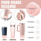 9pcs Accessories Set 3 Spill Proof Stopper Flowers Straw Cover Boot 2 Straw and Brush and 1 Flower Charm Chain for Stanley Cup Shop1103950439 Store