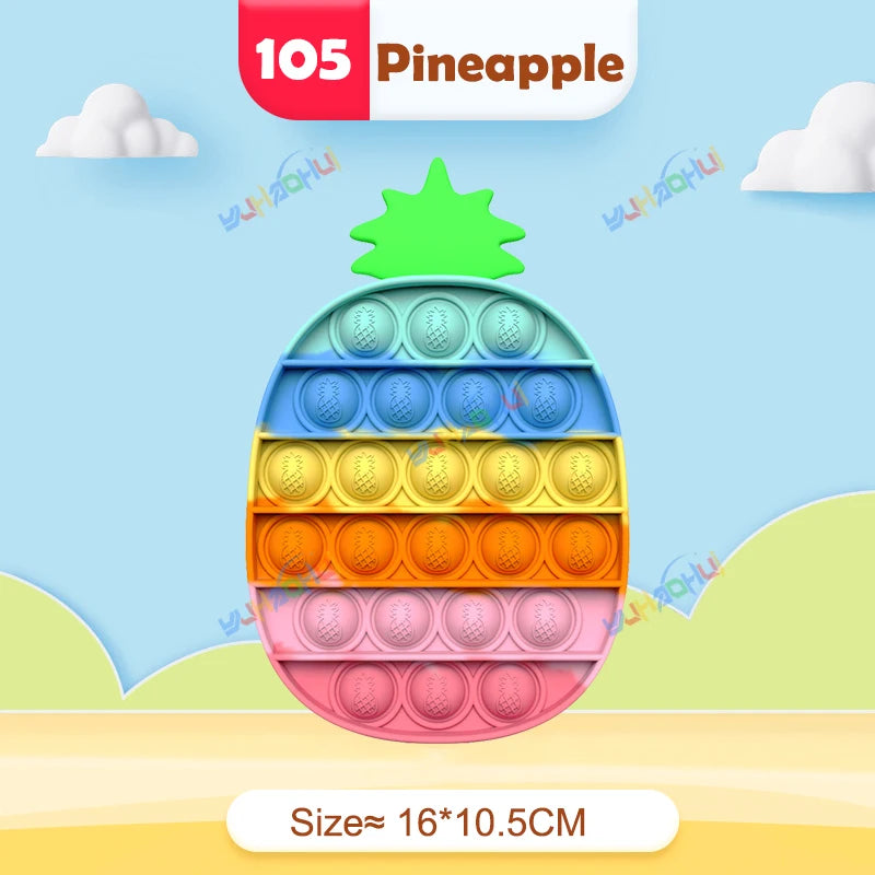 Rainbow Pop Push Bubblle Fidget Anti Stress Relief Toys for Adult Children Special Needs Sensory Toys Interactive Toys for Kids Stone's Store