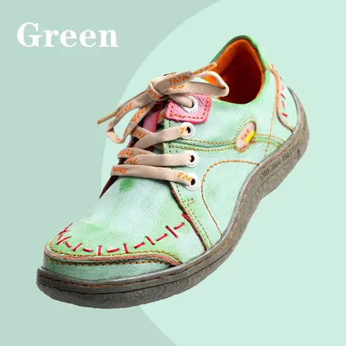 TMA EYES Women's Hand-Stitched Leather Sneakers Lightweight Flat AliExpress