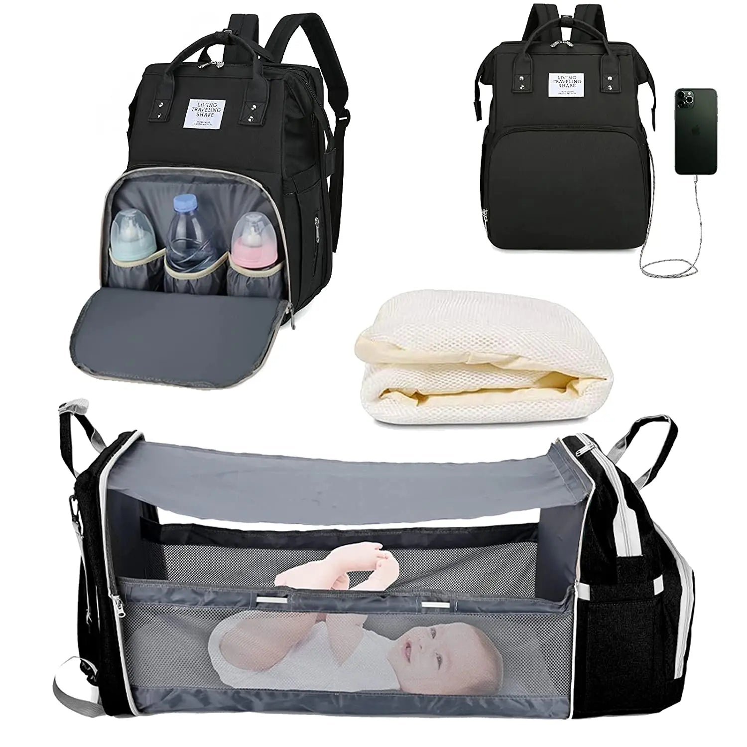 3-in-1 Diaper Bag & Baby Bed YOURSChoice Store