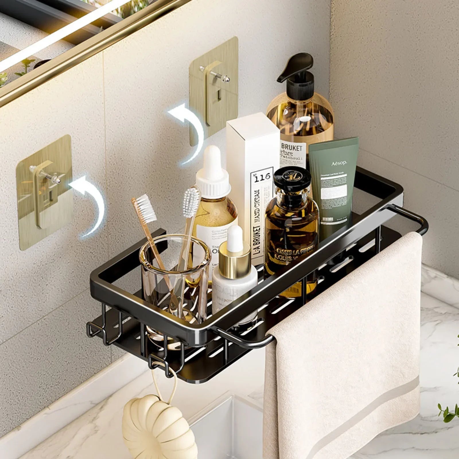 No Drill Wall Mounted Bathroom Shelf Shop1103677105 Store