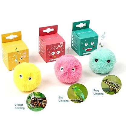 Juguetes interactivos de bola inteligente para gatos, peluche eléctrico con hierba gatera para entrenamiento
