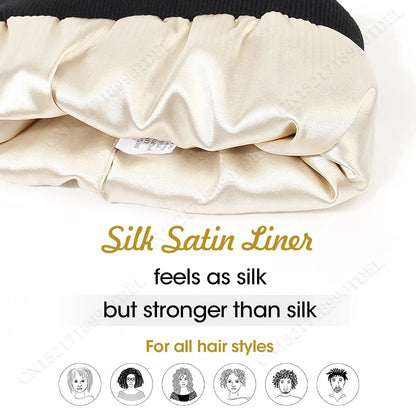 Unisex Satin Lined Anti Static Beanie Hat For Women Winter Silk Lining
