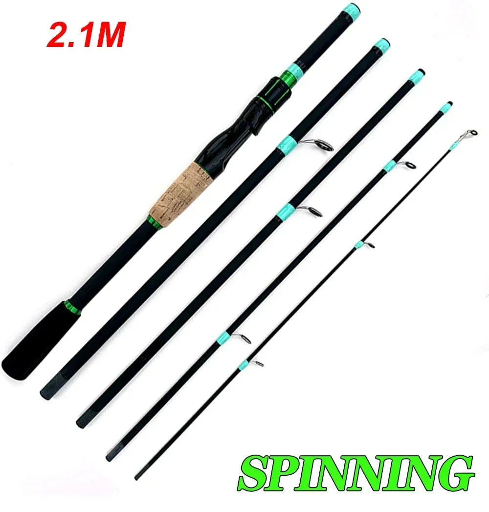 Casting Spinning Lure Fishing Rod Solid ML Tip 1.8/2.1m Ultralight Trout Jigging Pole 4/5 Sections Pesca