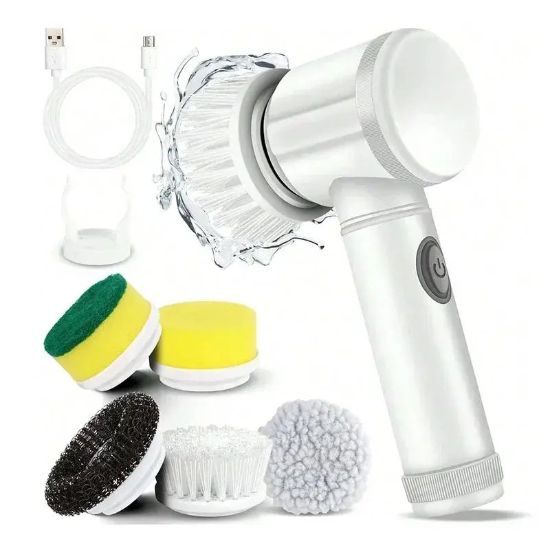 Electric Spin Scrubber, Bathroom Cordless Cleaning Brush Power Scrubber with 5 Replaceable Brush Heads, Electric Cleaning Brush Stone's Store