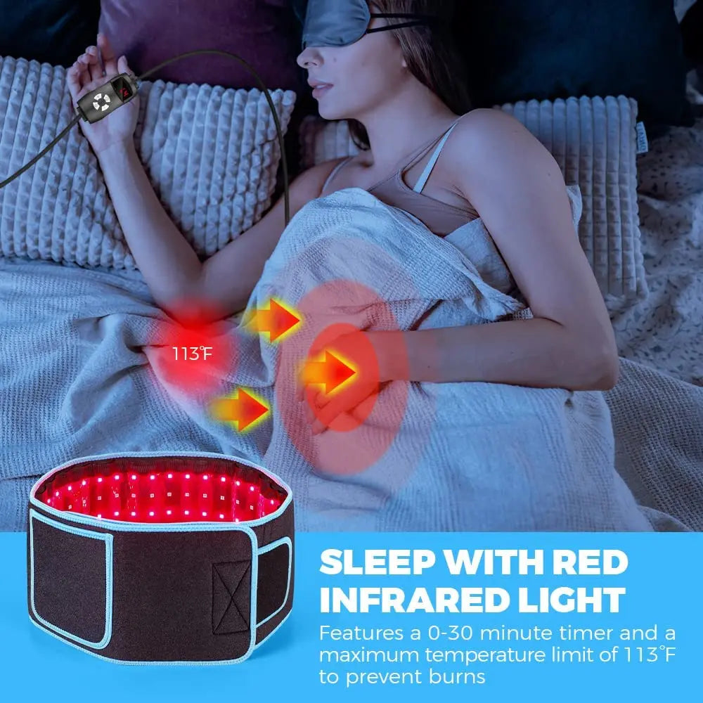 Cinturón de terapia de luz roja e infrarroja 850nm 660nm Dispositivos de belleza LED para quemar grasa, envoltura facial, adelgazante, almohadilla térmica para la cintura, cuerpo completo