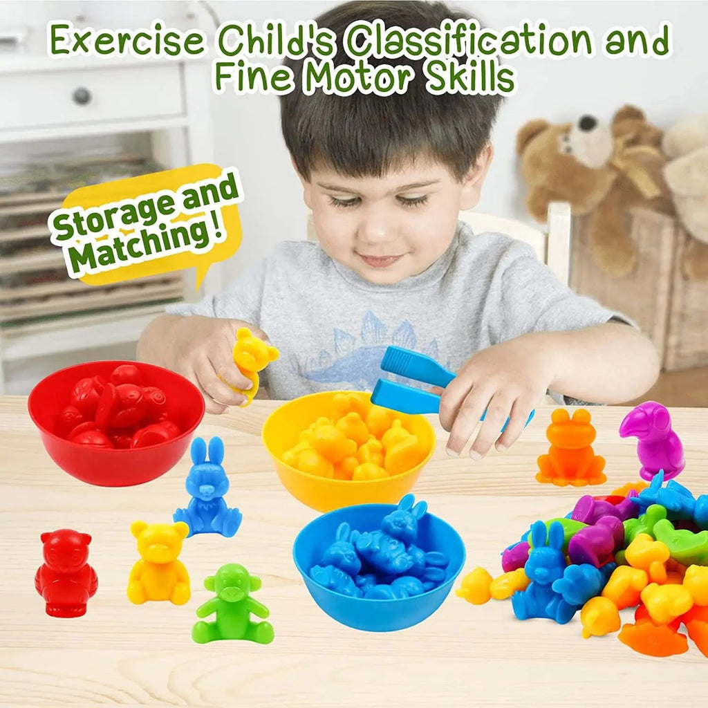 Kids Matching Game Learn Educational Toys Animal Cognition Rainbow Sort Fine Motor Training Montessori Sensory Puzzle Toy Gifts Kids Choice Store