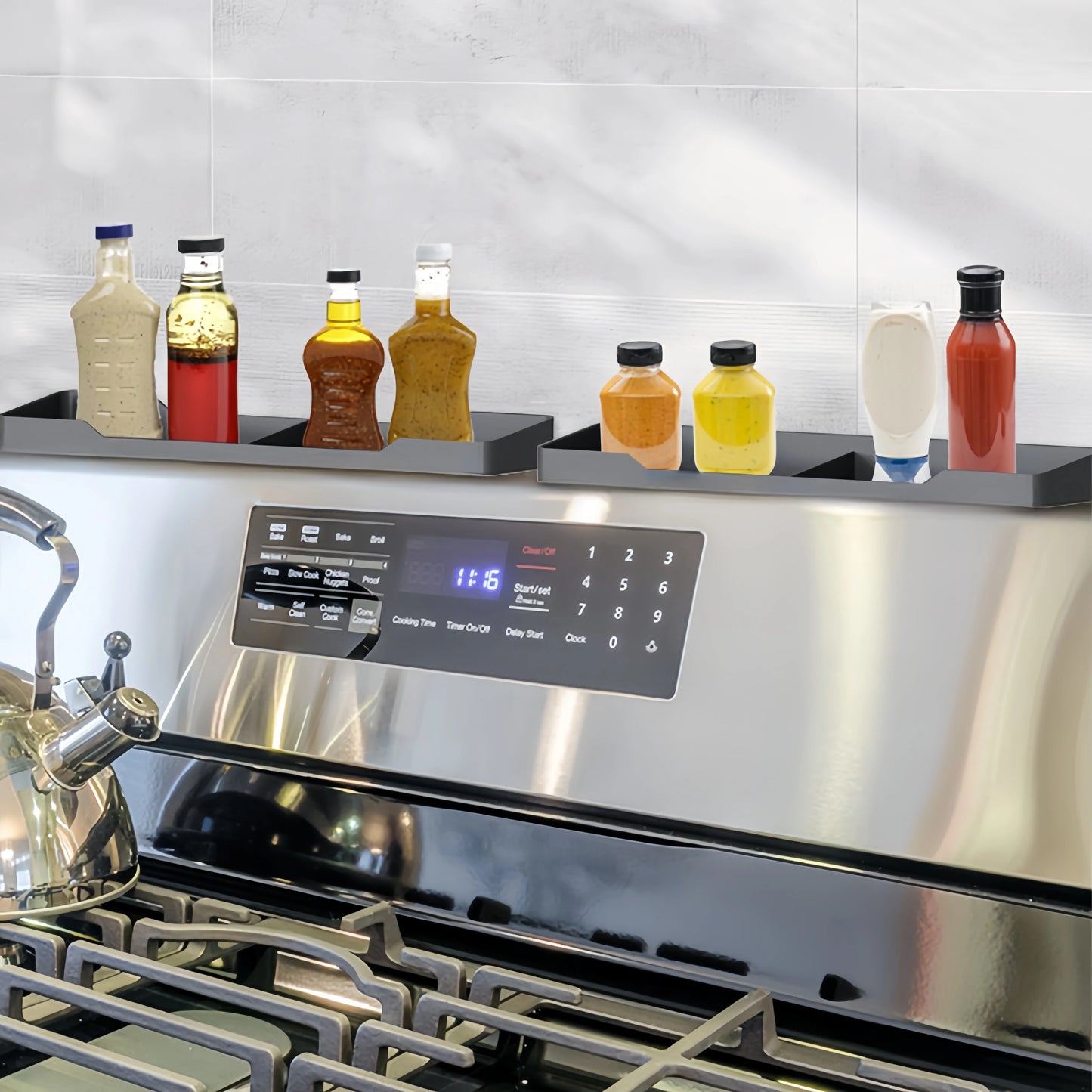 Space-Saving Magnetic Rack – Holds Spices, Utensils & More!