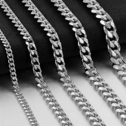 Hip Hop Width 3/5/7/9MM Cuban Link Stainless Steel Chains Necklace for