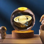 View details for 3D Crystal Ball LED Night Light Moon Saturn Planets Lamp Galaxy 