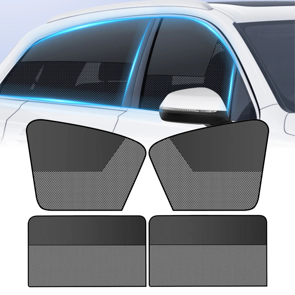 Parasoles magnéticos universales para ventanas de coche, cortinas de doble capa para privacidad en el coche, parasol protector de verano para camping, siestas y dormir.