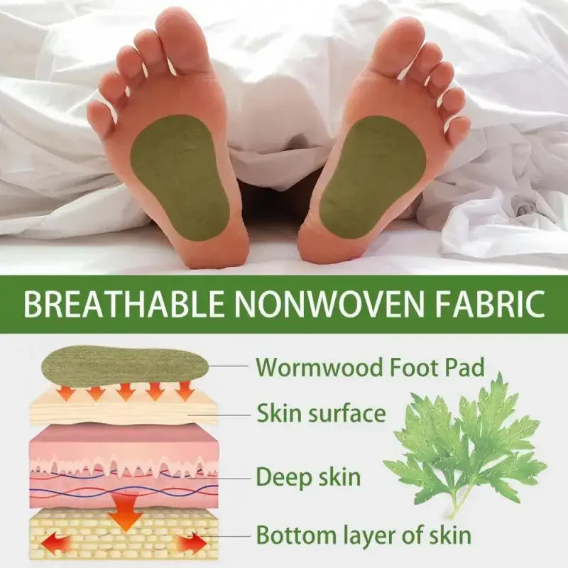 12Pcs/1 Pack Natural Wormwood Artemisia Argyi Detox Foot Care Patche Pad Weight Loss Relieve Stress Relaxation Deep Cleansing