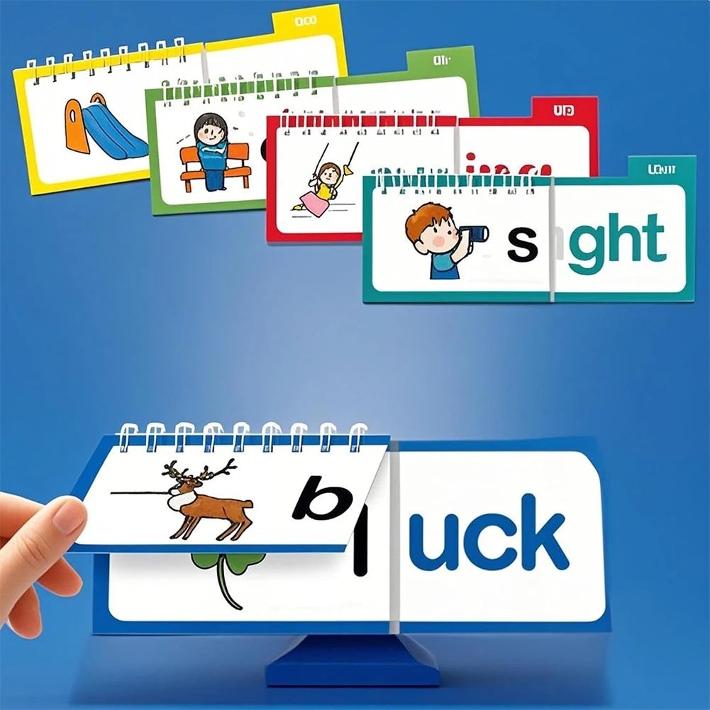 Lectura Flip Book 30 Libros Flip de Leer y Rimar Libros Flip de Familias de Palabras Tarjetas Didácticas Tarjetas de Vocabulario ABC Lectura Educativa