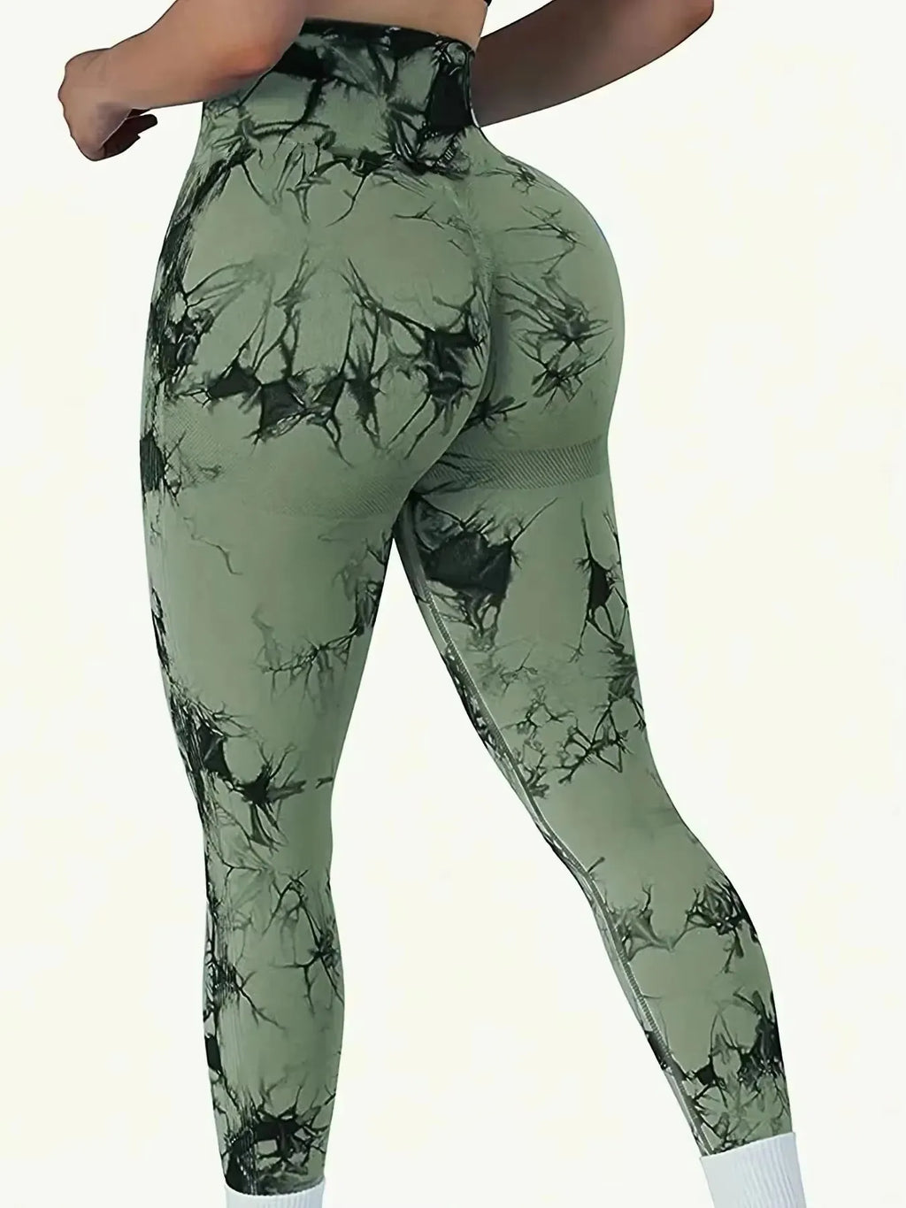 Hip Lifting Seamless Fitness Gym Leggings Tie-Dye Yoga Pants Women's Exercise Tights Tummy Control High Waist Workout Pants