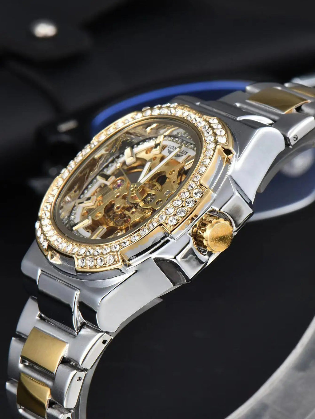 LONGLUX automatic man watch luxury stainless steel wholesale AliExpress