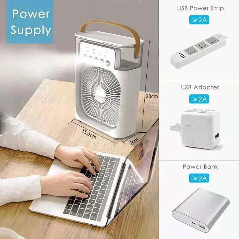 3 In 1 Portable Humidifier Fan Mini Air Conditioners 3C Digital Club Store