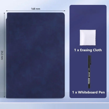 Reusable A5 Whiteboard Notebook Leather With Whiteboard Pen Writing Board With Erasing Cloth Stationery Memo Pad Students Gift