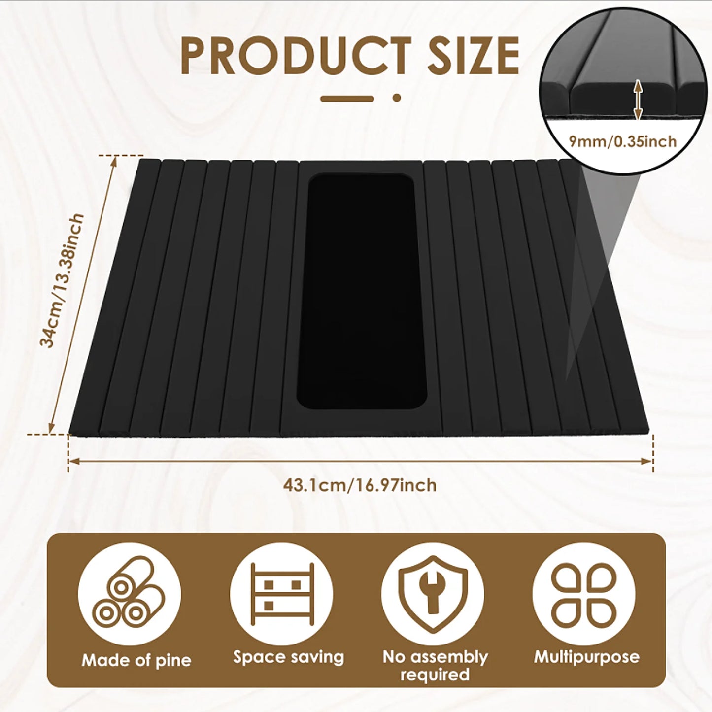 SipEase™ Wooden Couch Cup Holder – Spill-Free Relaxation