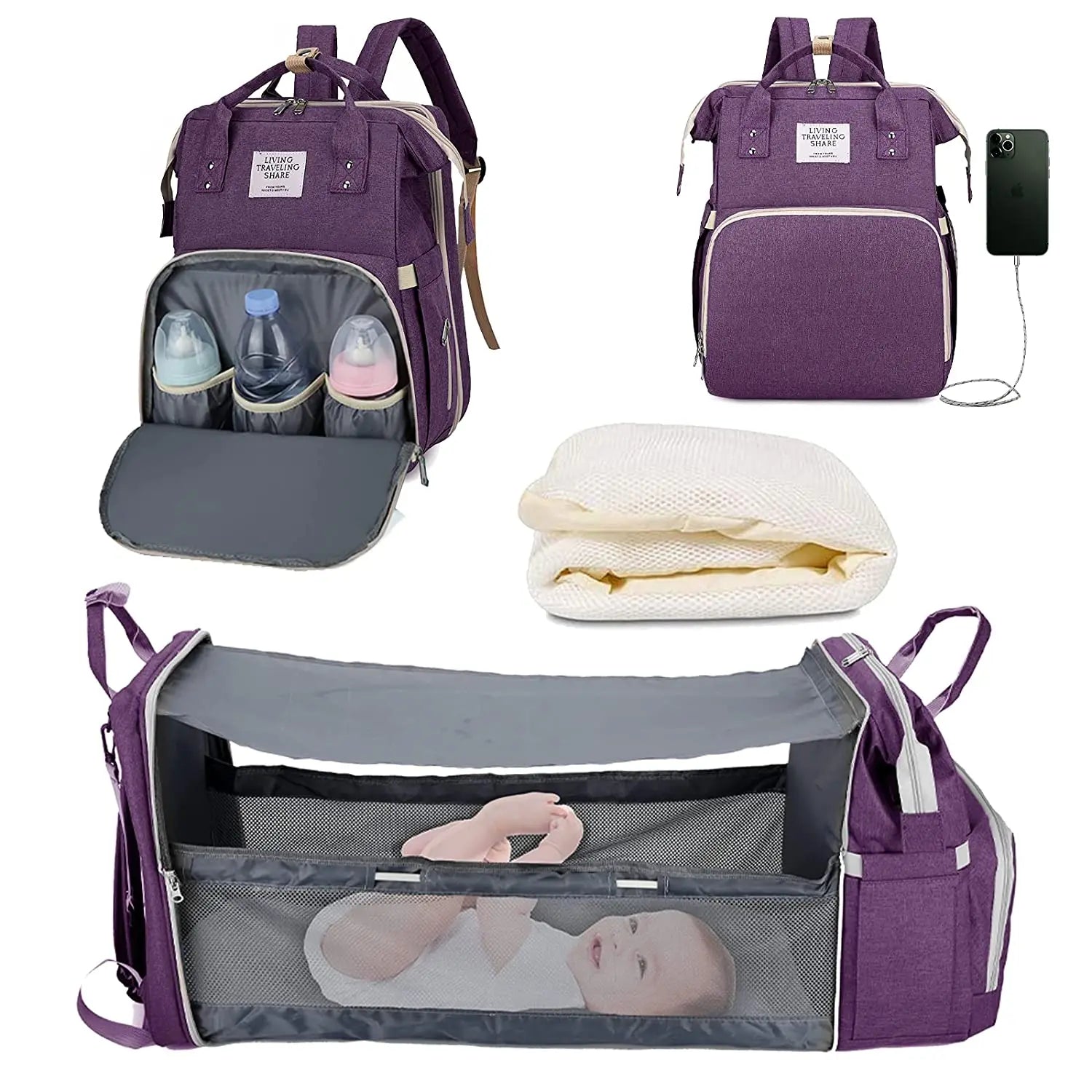 3-in-1 Diaper Bag & Baby Bed YOURSChoice Store