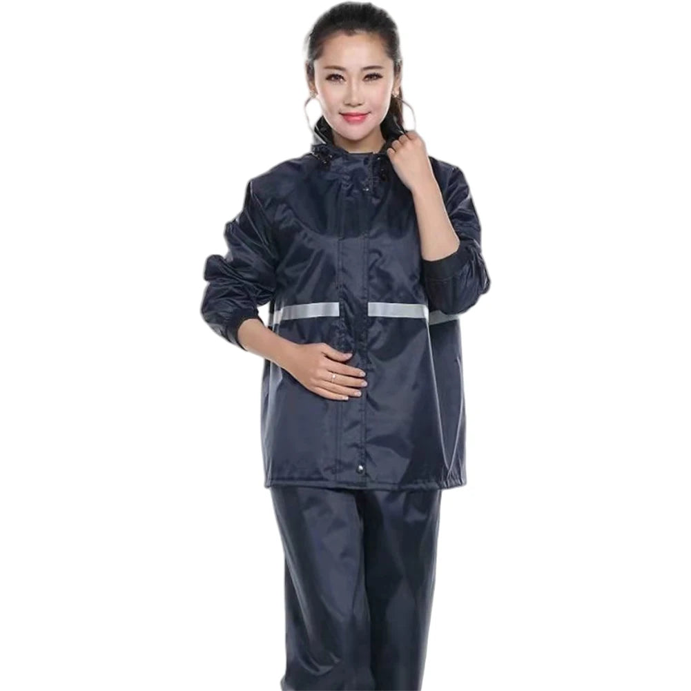 Raincoat and Rainpants Suit Waterproof Full Body Rainstorm Prevention Thickened Motorcycle Raincoat Set for Motorcyclist Rider