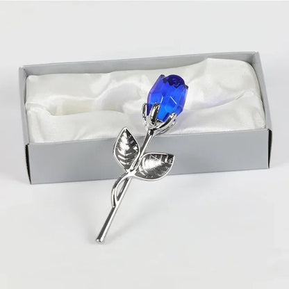 Valentines Day Gift Crystal Glass Rose Artificial Flower Silver Gold Rod Rose Flower for Girlfriend Wedding Gifts for Guest Shop1104358055 Store