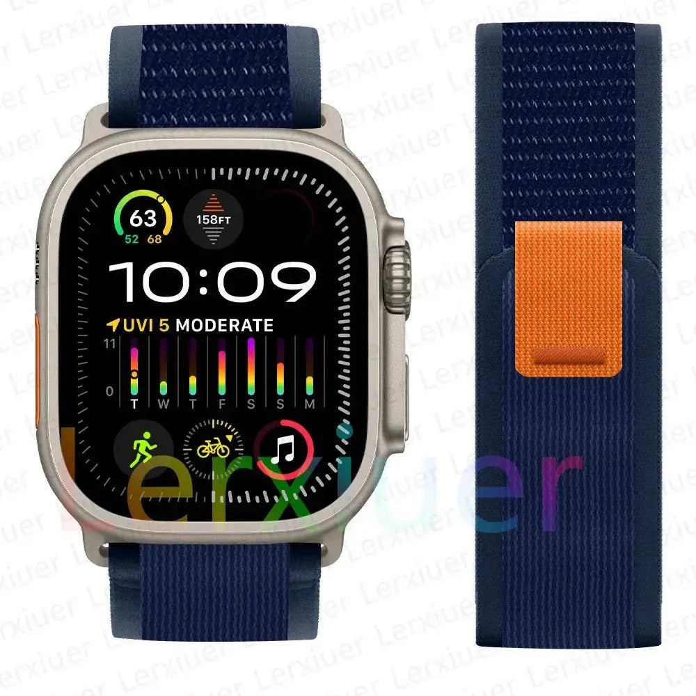 For Apple Watch Series 10 46mm Nylon Loop Magnetic Buckle Watch Band(Smoke Purple) Elegant-Straps Store