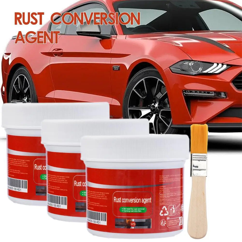 1/2/3PCS Rust Converter for Metal,Water-Based Rust Remover Anti-Rust Paint, Rust Removal Converter Metallic Paint with Brush