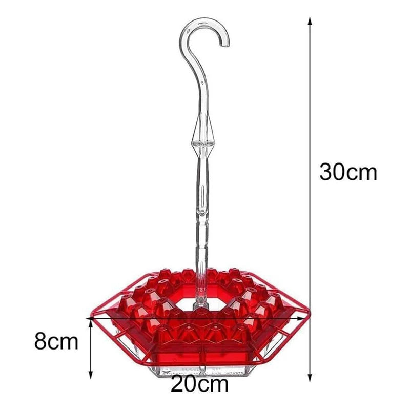 Comedero hexagonal para pájaros silvestres con gancho, comedero para colibríes, comedero para pájaros de jardín, dispensador de agua para mascotas de bosque