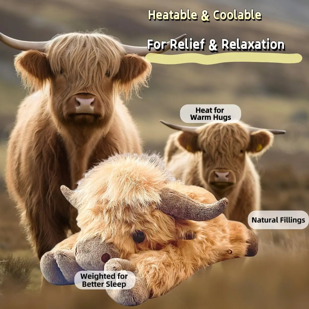 MooHug™ – Peluche de vaca de las Tierras Altas adorablemente suave 💕