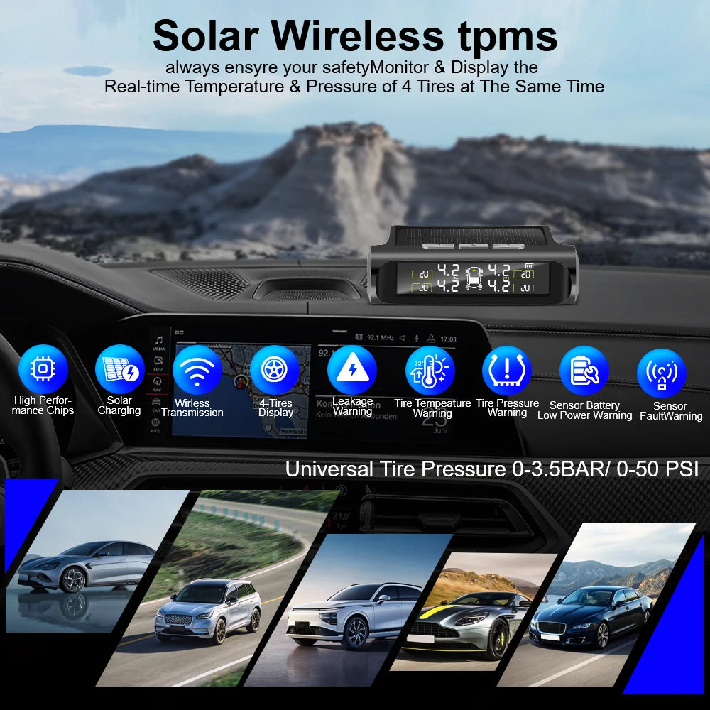 SolarGuard™ TPMS: Sun-Powered, Real-Time Tire Safety ☀️