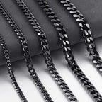 Hip Hop Width 3/5/7/9MM Cuban Link Stainless Steel Chains Necklace for