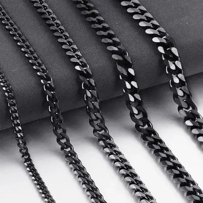 Hip Hop Width 3/5/7/9MM Cuban Link Stainless Steel Chains Necklace for