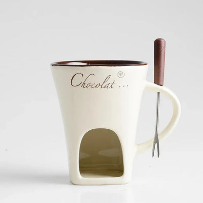 Fondue Pots Fondue Mug Set Personal Mini Chocolate Cheese Ice Cream Fondue Maker Kit Individual Butter Melter Cup Small Warmer Graffiti Store
